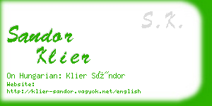 sandor klier business card